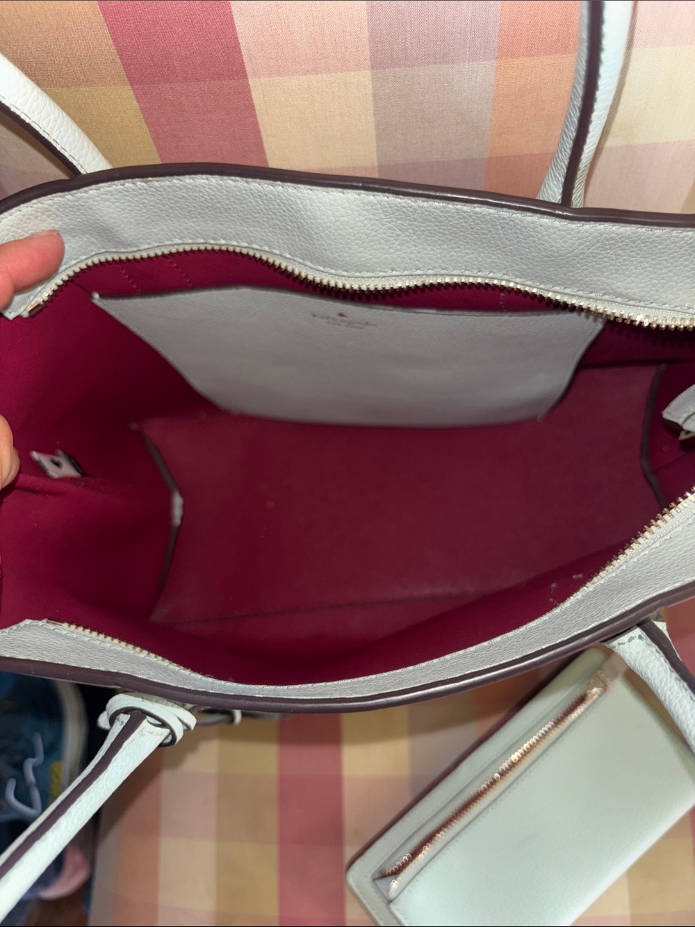 Kate Spade light mint Leather Tote with Matching Wallet - Picture 7 of 10